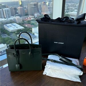 Saint Laurent Dark Green Sac De Jour Baby